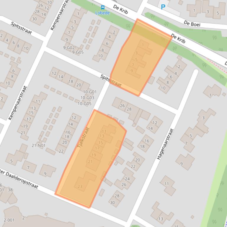 Kaart van postcodegebied 6916AH.