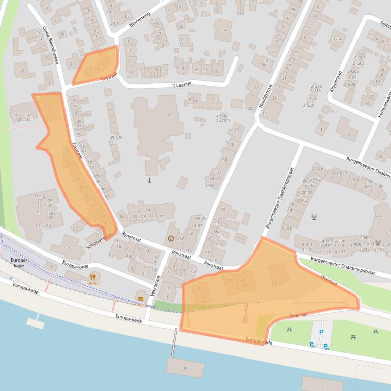 Kaart van postcodegebied 6916BC.