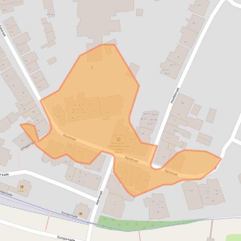 Kaart van postcodegebied 6916BD.