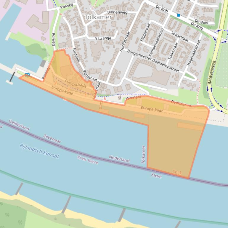 Kaart van postcodegebied 6916BG.