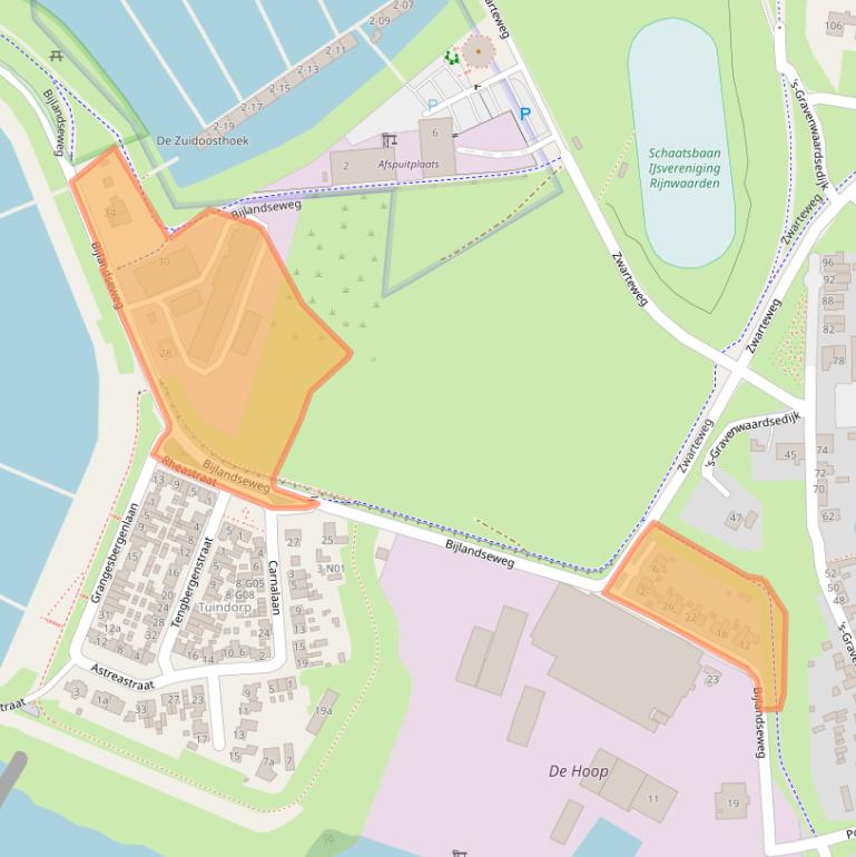 Kaart van postcodegebied 6916BJ.