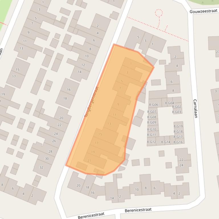 Kaart van postcodegebied 6916BN.