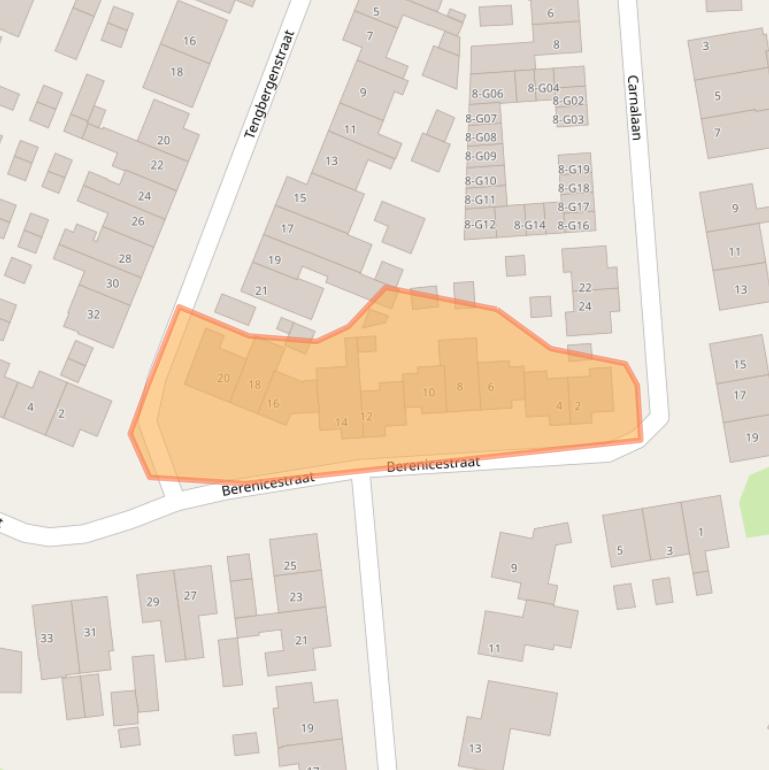 Kaart van postcodegebied 6916BT.