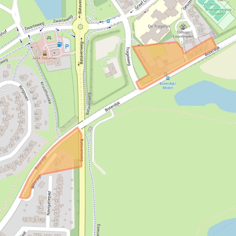 Kaart van postcodegebied 6916BW.