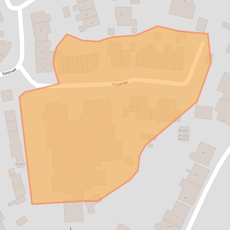 Kaart van postcodegebied 6916CD.