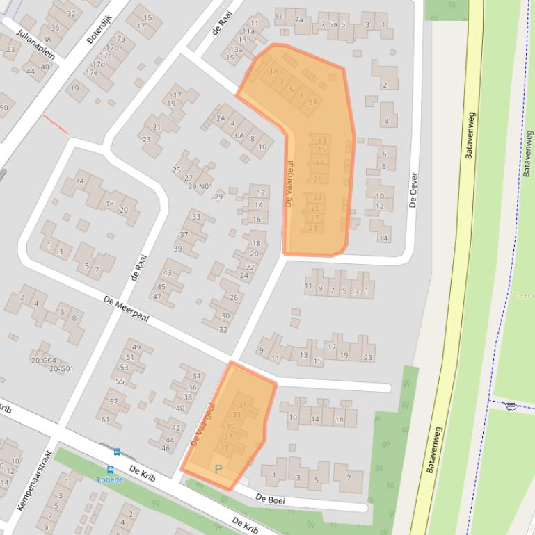 Kaart van postcodegebied 6916DC.