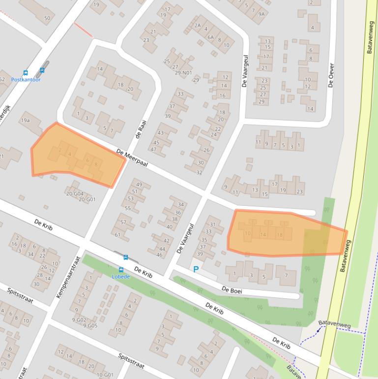 Kaart van postcodegebied 6916DG.