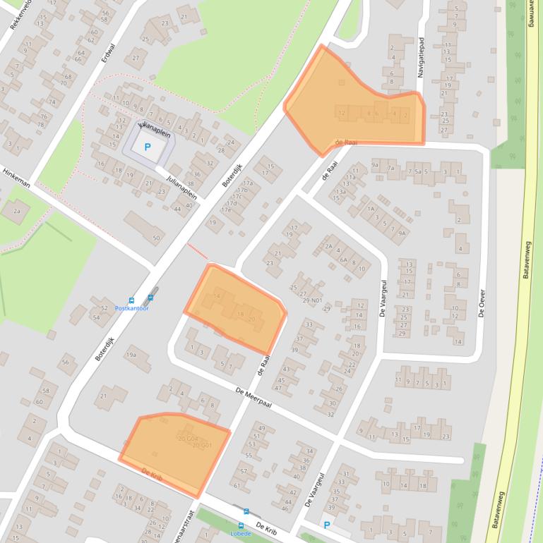 Kaart van postcodegebied 6916DL.