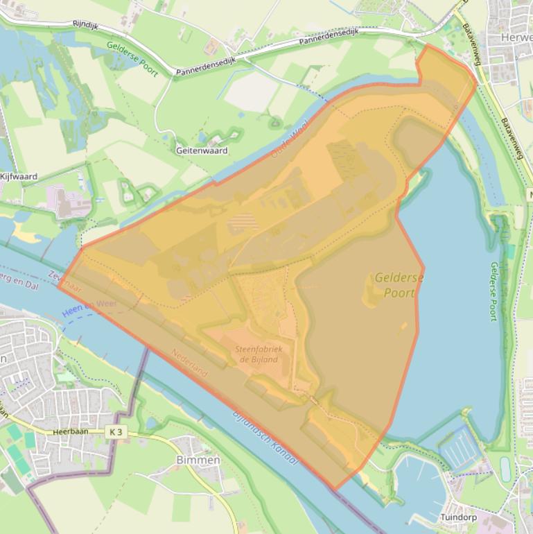 Kaart van postcodegebied 6916KA.