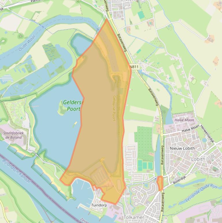 Kaart van postcodegebied 6916KC.