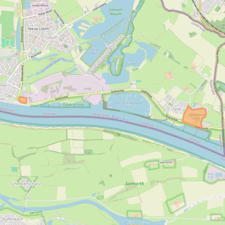 Kaart van postcodegebied 6917AD.