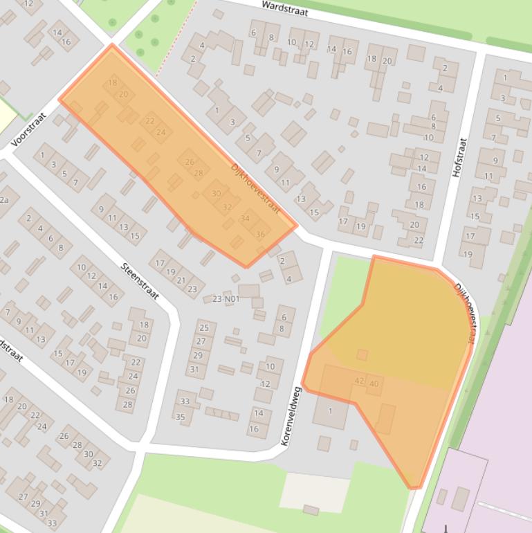 Kaart van postcodegebied 6917BC.