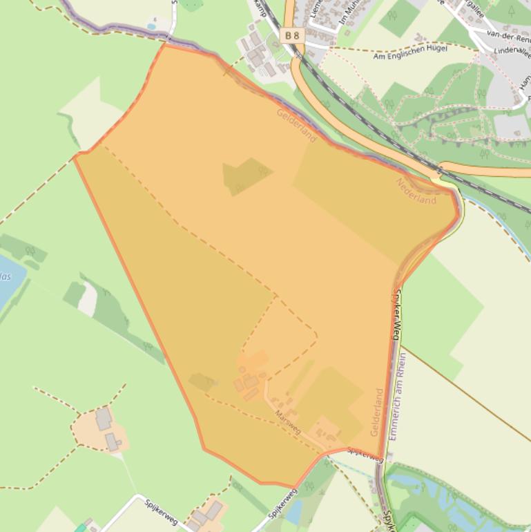 Kaart van postcodegebied 6917BJ.