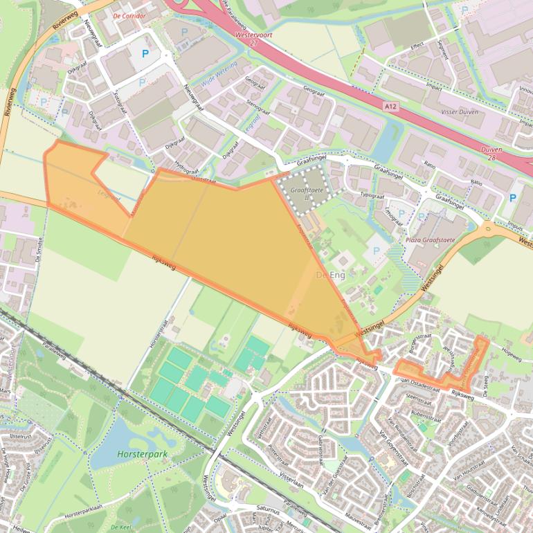 Kaart van postcodegebied 6921AA.