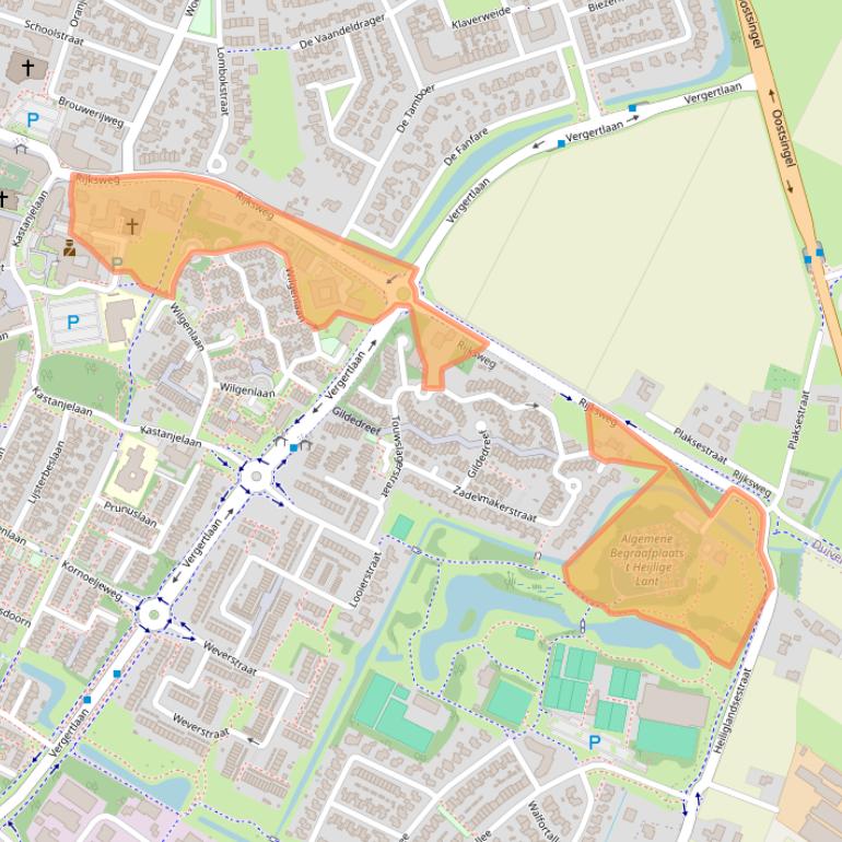 Kaart van postcodegebied 6921AJ.