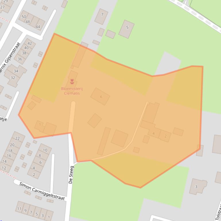 Kaart van postcodegebied 6921AL.