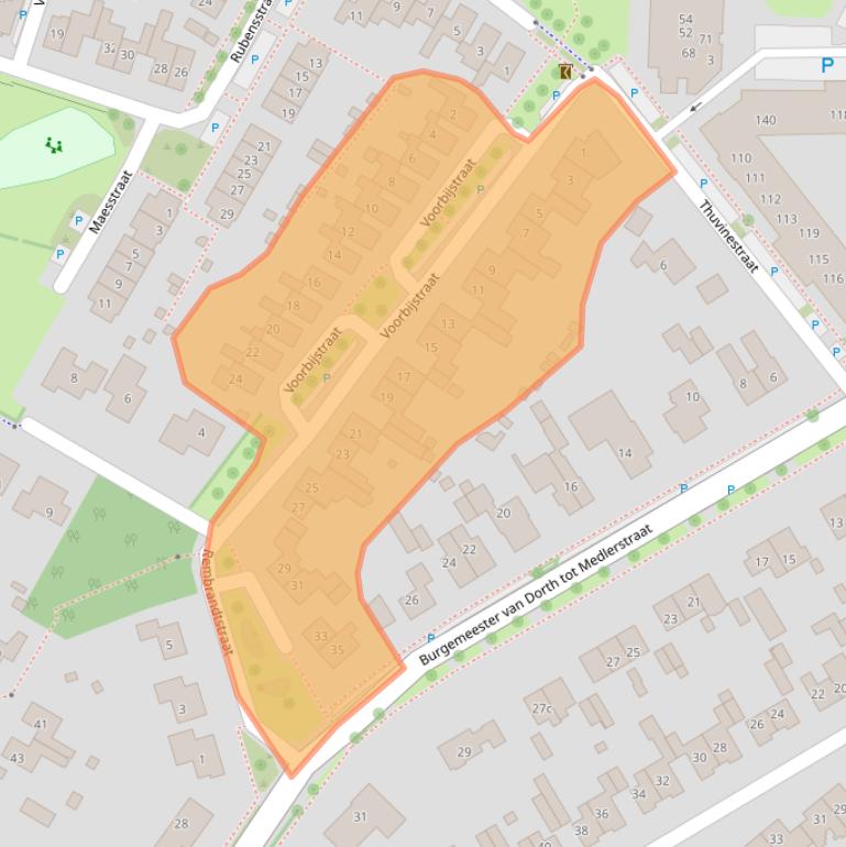 Kaart van postcodegebied 6921AN.