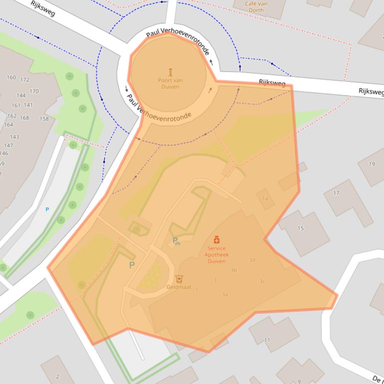 Kaart van postcodegebied 6921AS.