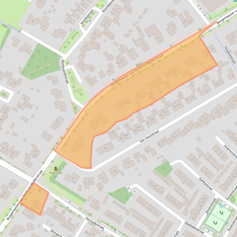 Kaart van postcodegebied 6921AV.