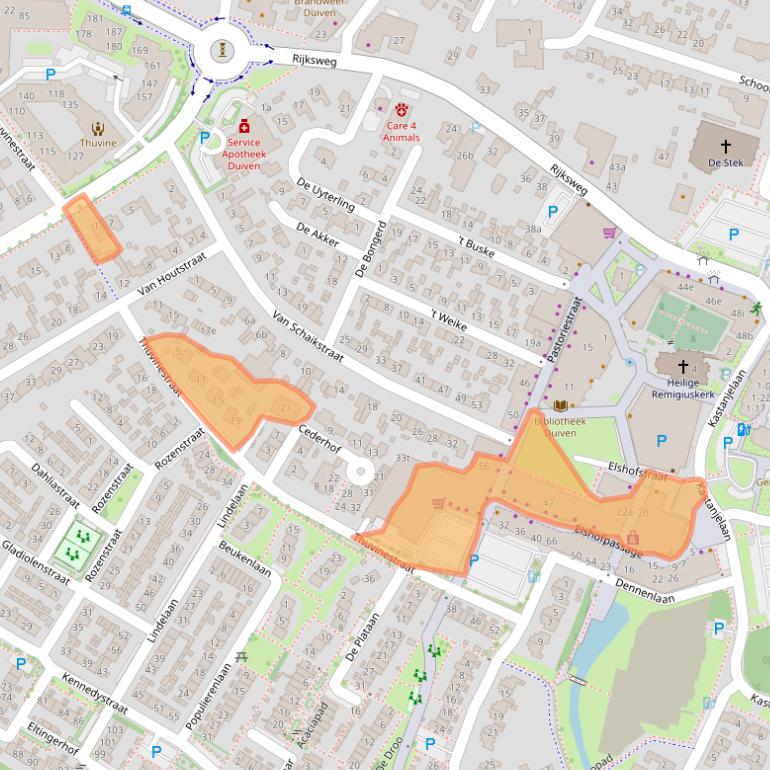 Kaart van postcodegebied 6921BB.