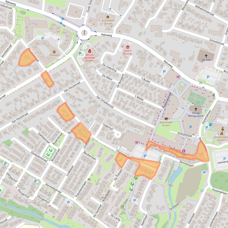 Kaart van postcodegebied 6921BC.