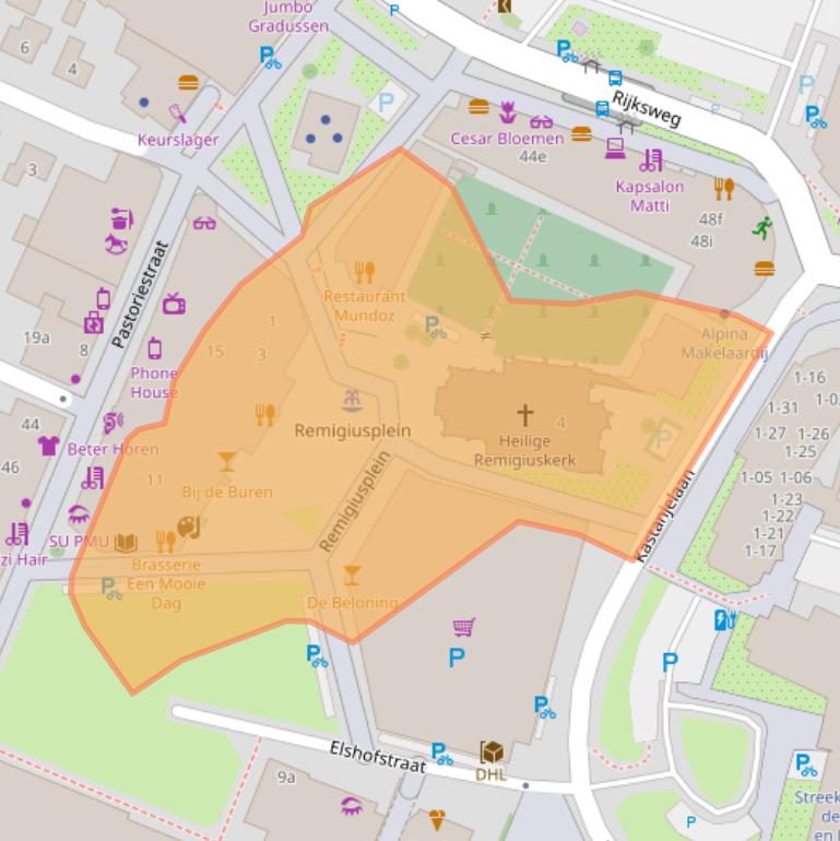 Kaart van postcodegebied 6921BL.