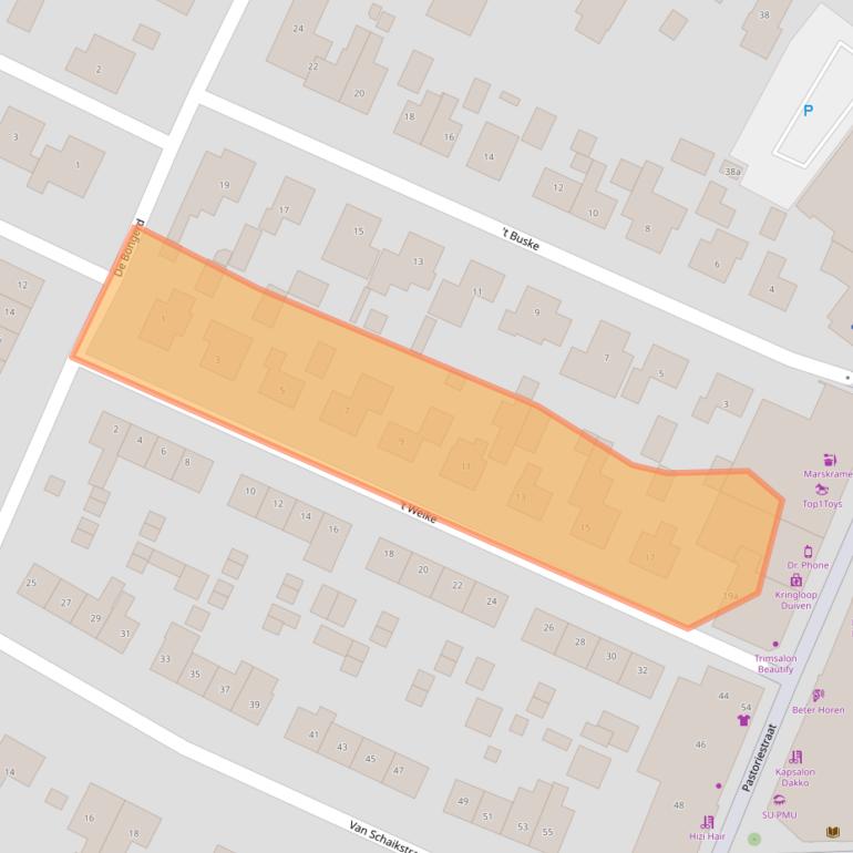 Kaart van postcodegebied 6921BT.