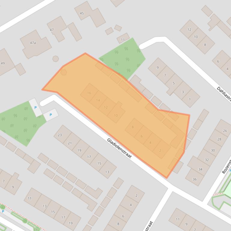 Kaart van postcodegebied 6921CD.