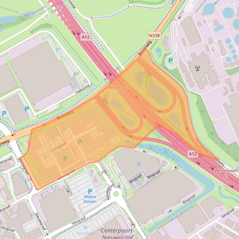 Kaart van postcodegebied 6921EZ.