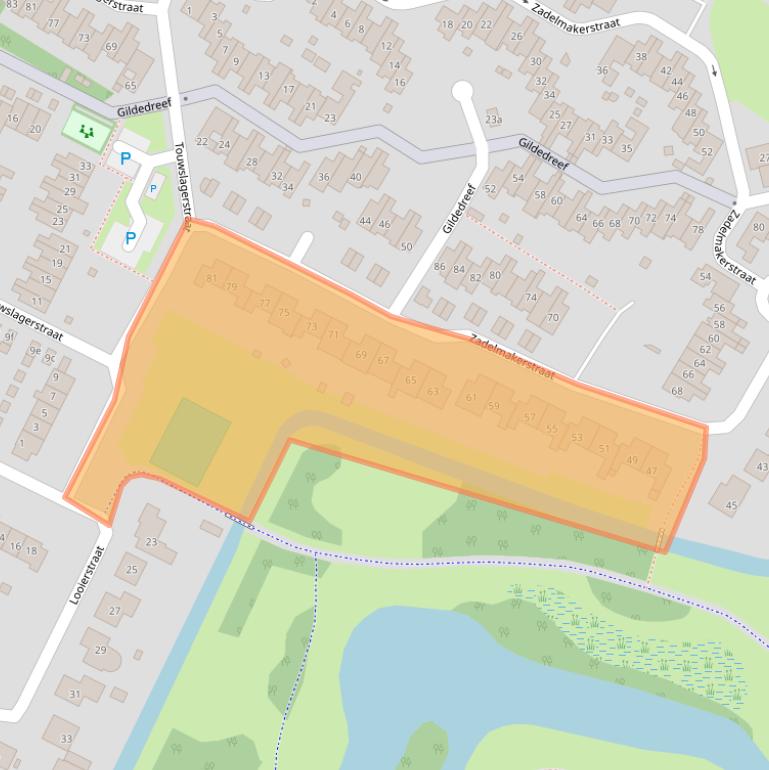 Kaart van postcodegebied 6921JB.