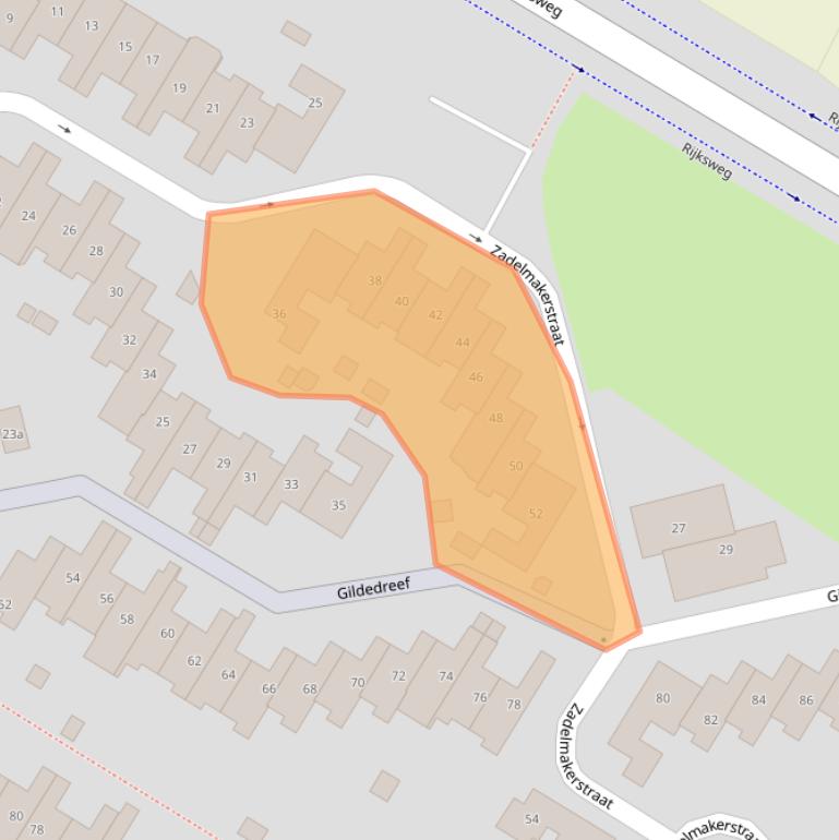 Kaart van postcodegebied 6921JD.