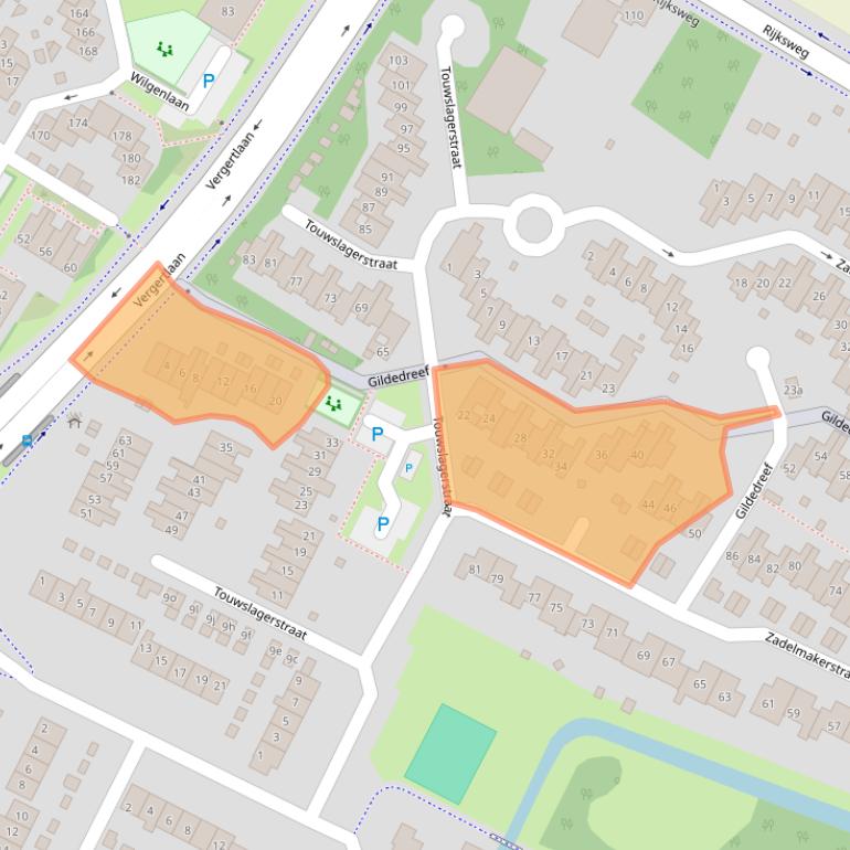 Kaart van postcodegebied 6921JH.