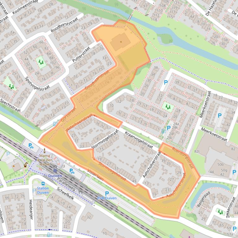 Kaart van postcodegebied 6921KC.