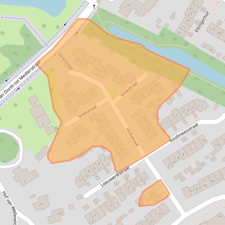 Kaart van postcodegebied 6921KJ.