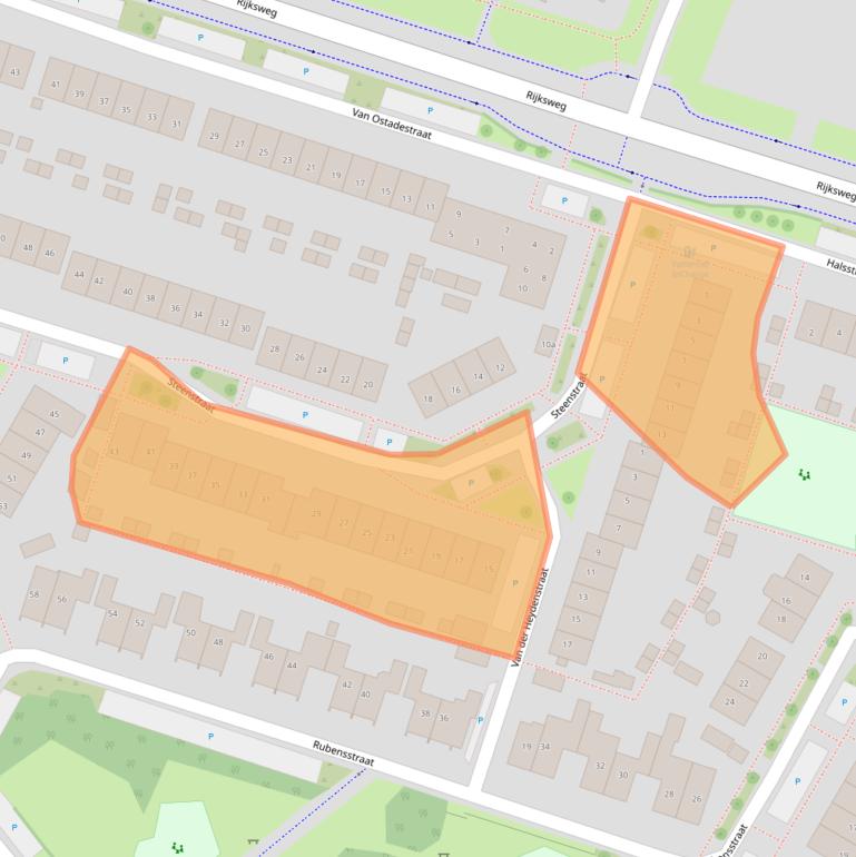 Kaart van postcodegebied 6921LA.