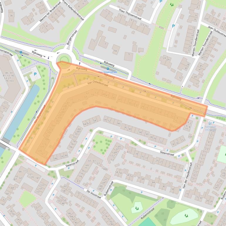 Kaart van postcodegebied 6921LE.