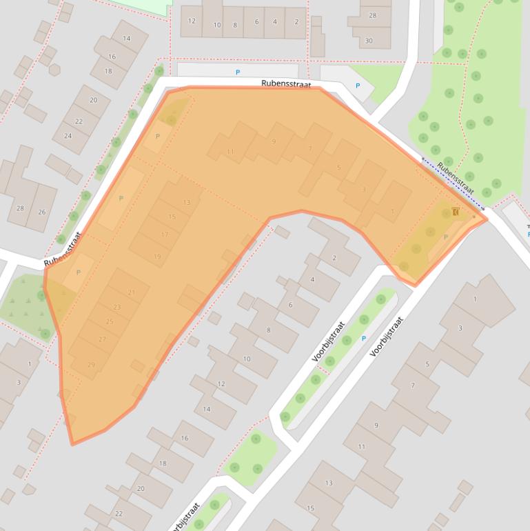 Kaart van postcodegebied 6921LP.