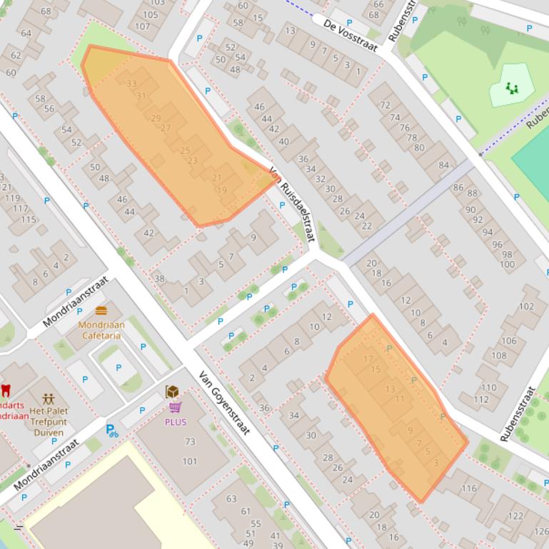 Kaart van postcodegebied 6921LX.