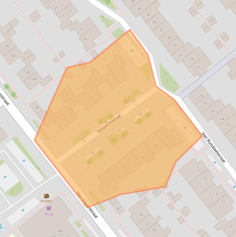 Kaart van postcodegebied 6921MA.