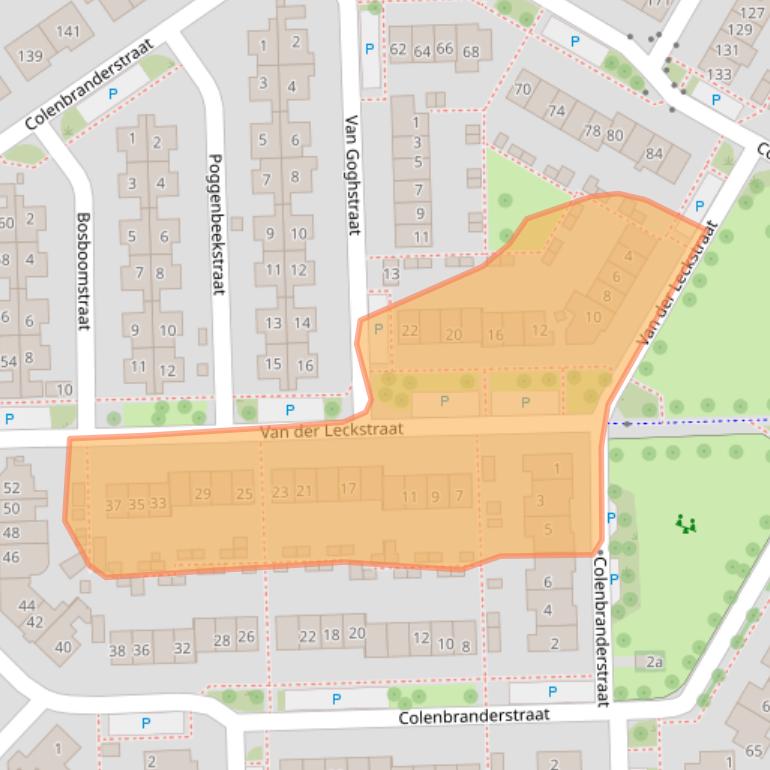 Kaart van postcodegebied 6921NK.