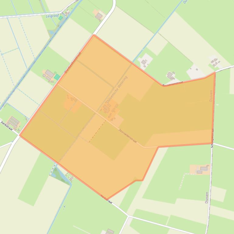 Kaart van postcodegebied 6921PC.