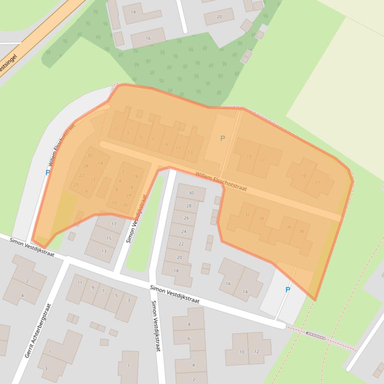 Kaart van postcodegebied 6921TR.