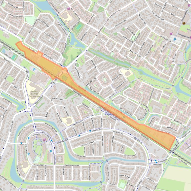 Kaart van postcodegebied 6921WZ.