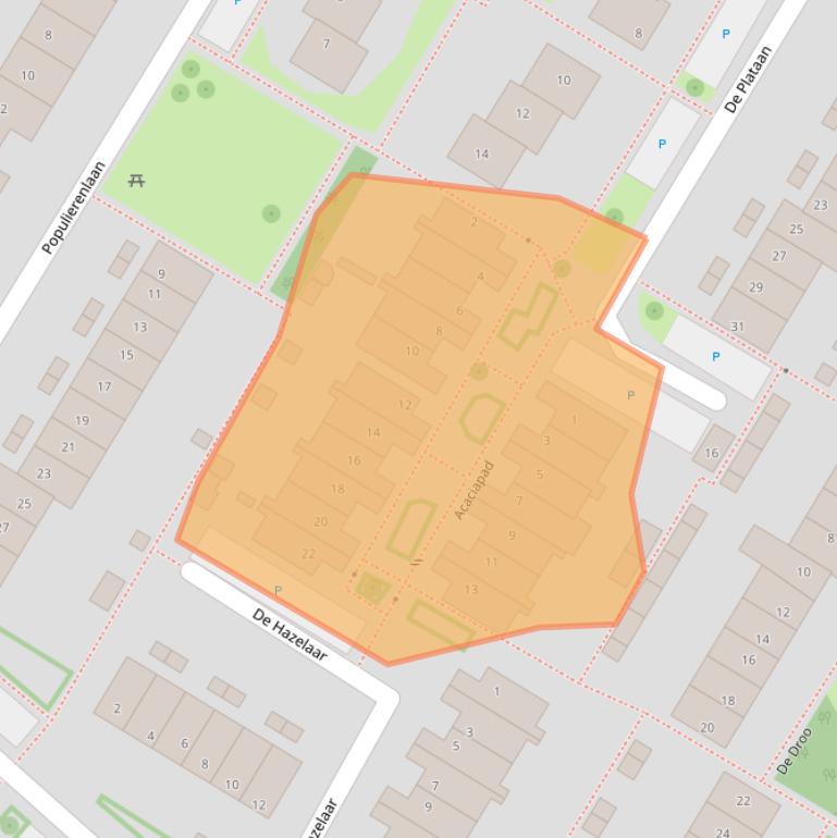 Kaart van postcodegebied 6921XB.