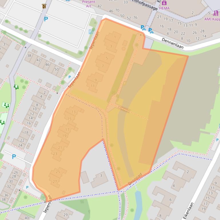 Kaart van postcodegebied 6921XJ.