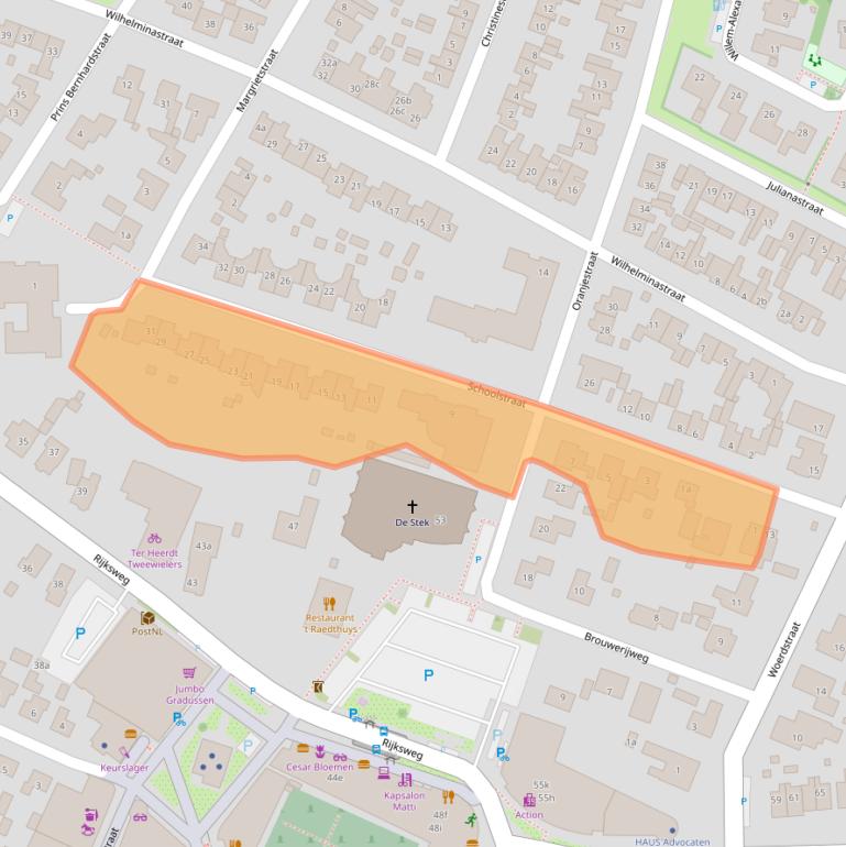 Kaart van postcodegebied 6921ZN.