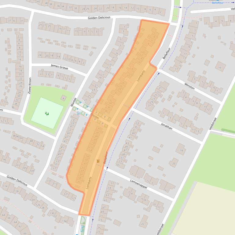 Kaart van postcodegebied 6922AN.