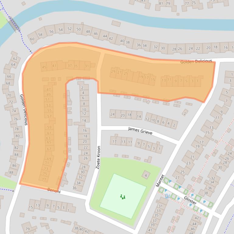 Kaart van postcodegebied 6922AP.