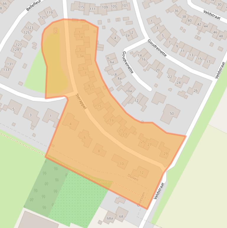 Kaart van postcodegebied 6922BA.