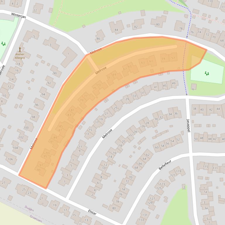 Kaart van postcodegebied 6922BC.